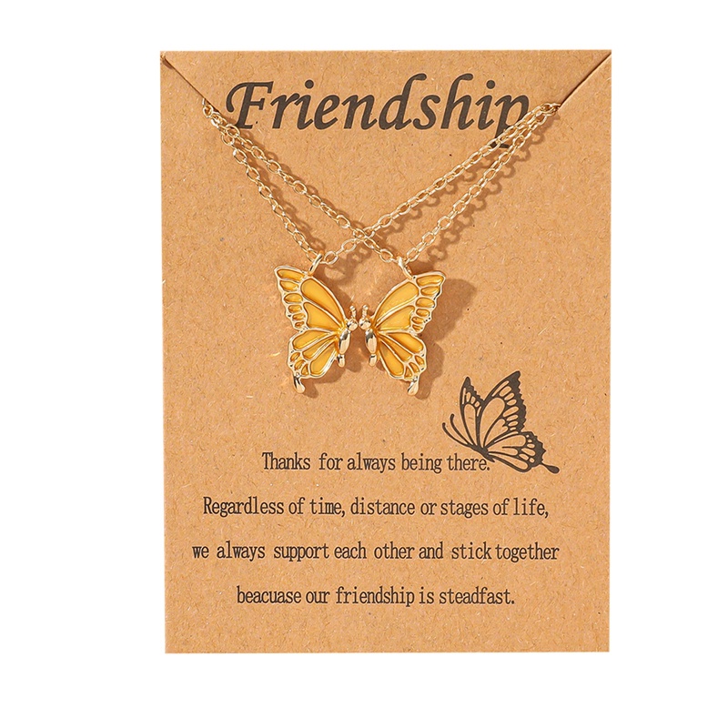 Fancyqube 2pcs / Set Kalung Liontin Butterfly Untuk Wanita