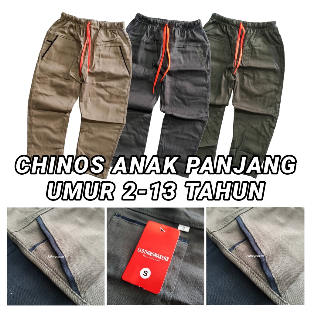 Celana Chinos Anak Laki Laki Panjang Chino Perempuan Umur 2 3 4 5 6 7 8 9 10 11 12 13 Tahun Cowok Cewek Murah Original Terbaru