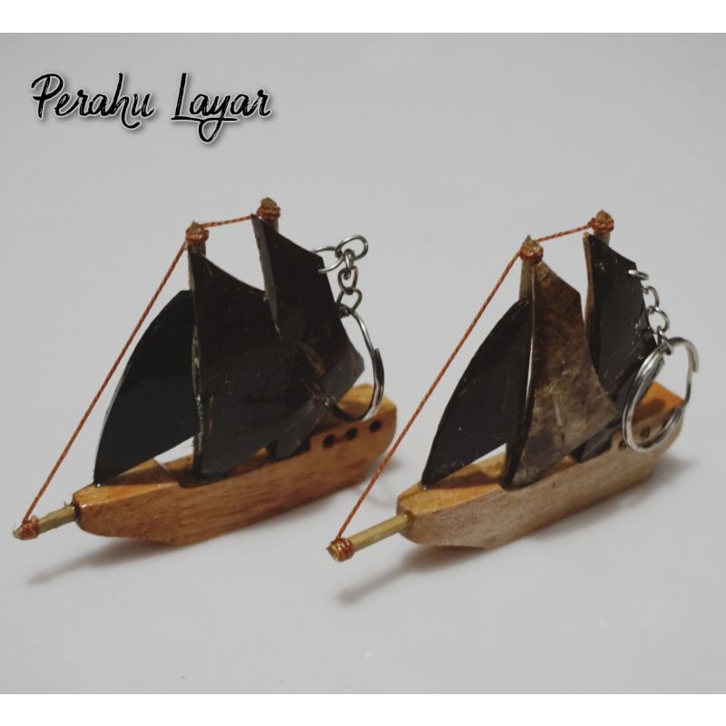 (PROMO) Gantungan Kunci Miniatur Kayu Perahu,Transformers,Gitar,Pesawat,Kincir DLL