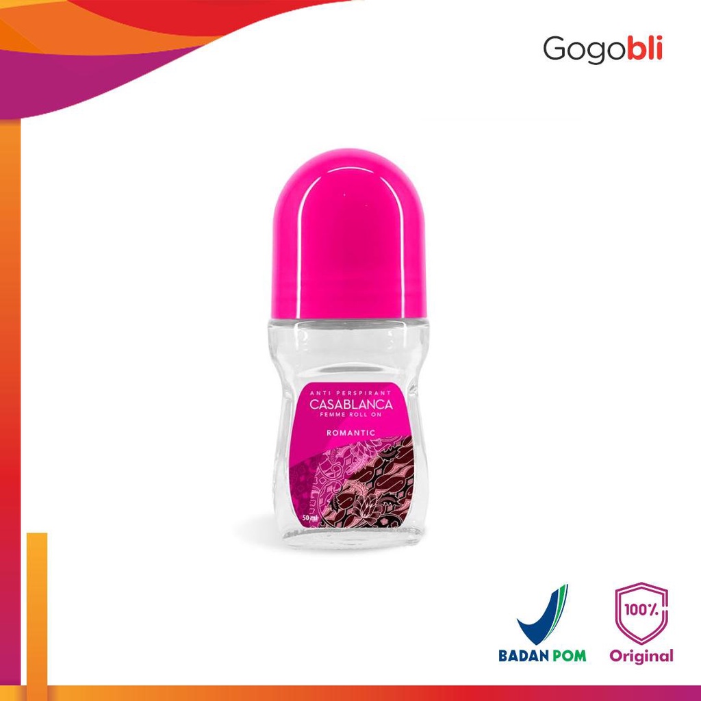 Casablanca Deodorant Anti Perspirant Femme Roll On Romantic 50ml