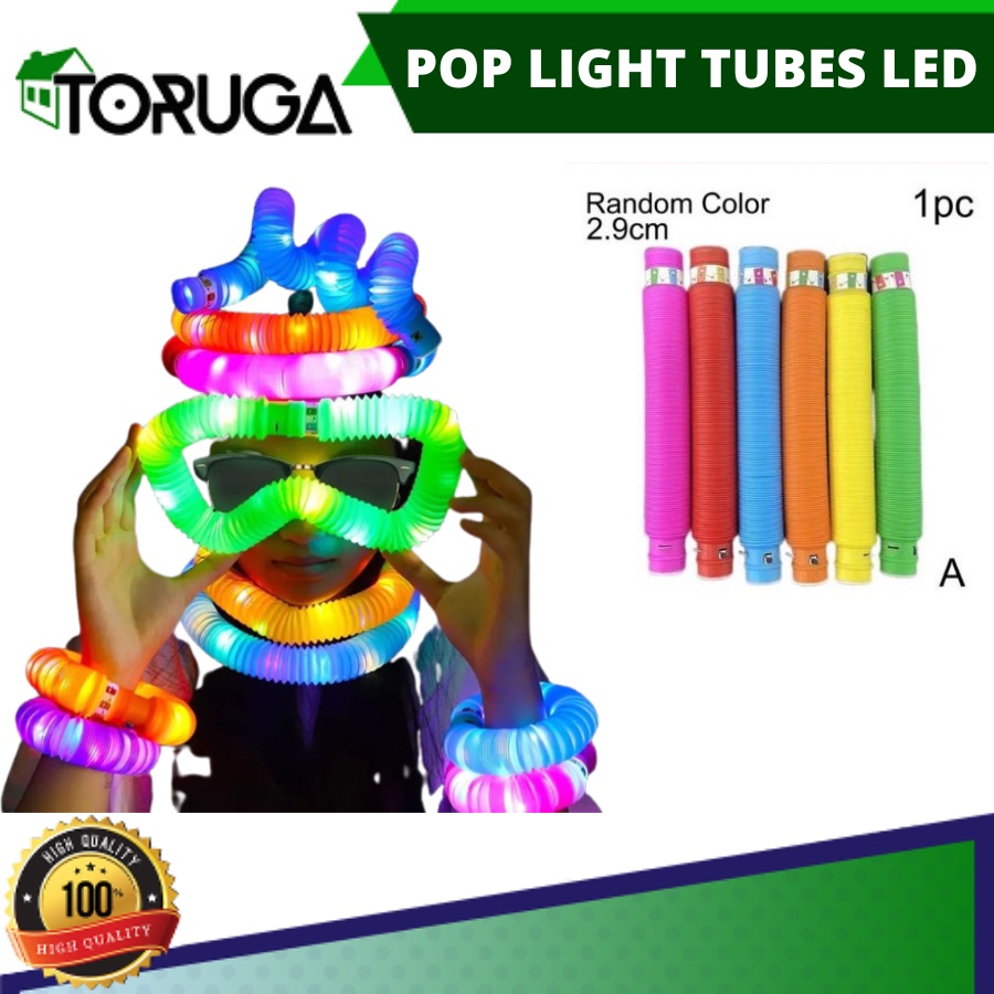 Pop Light Tubes Led Selang Lampu Fidget Poptubes Sensory Toys