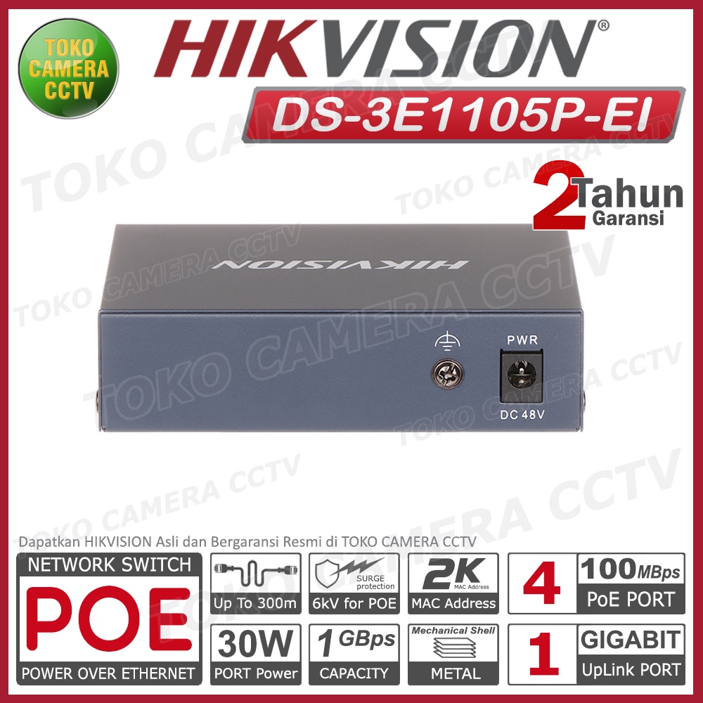 SWITCH POE HIKVISION DS-3E1105P-EI SMART POE SWITCH 4 PORT