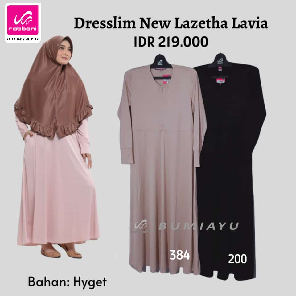 DRESSLIM NEW LAZETHA LAVIA RABBANI - GAMIS RABBANI POLOS