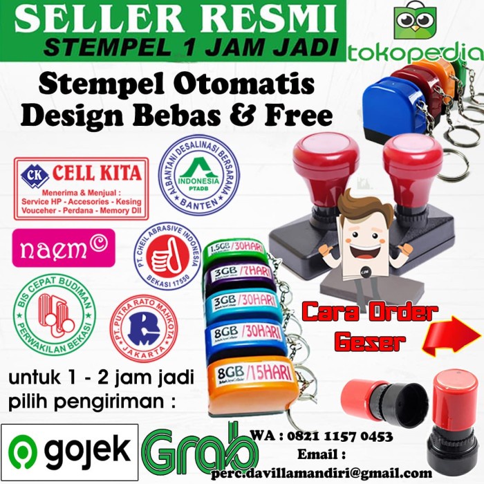 

Stempel Flash / Stempel Otomatis Murah, Bagus & Cepat - Kecil, 1 Warna