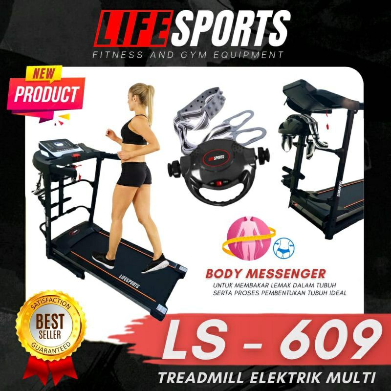 Promo Cuci Gudang Treadmill Elektrik 3 Fungsi LS609 Manual Incline Asli Berkualitas