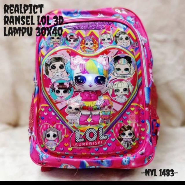 &quot;aurabagss&quot; - Tas Anak Perempuan Tas Ransel Anak Sekolah TK PAUD SD Karakter Fashion Kids Backpack Cute Murah Batam Tas Kanvas Import