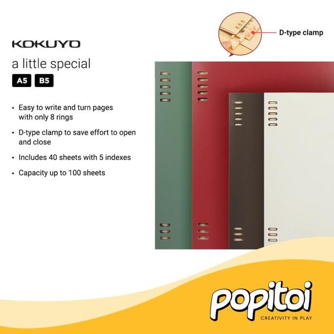 

MURAH KOKUYO Retro Loose Leaf 8-Ring Binder A5 B5 Notebook