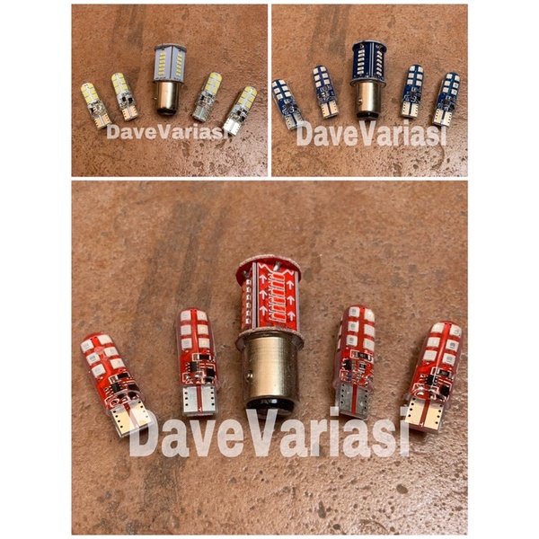 PAKET COMBO LAMPU STOP REM LED MOTOR 30 MATA + 4 PCS SEIN SEN JELLY KEDIP FLASH T10 UNIVERSAL LAMPU 