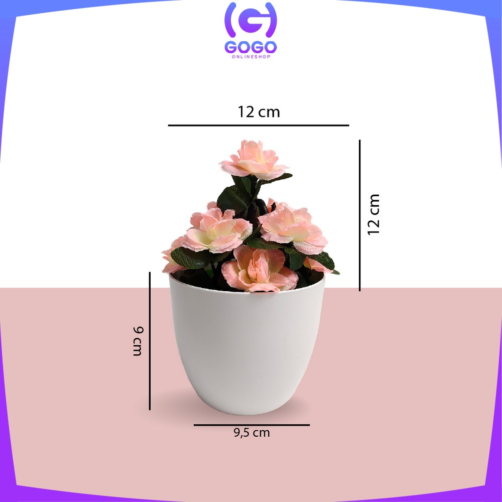 GOGO-C677 C681 Bunga Plastik Dekorasi Rumah Ornamen Bunga Peony Dekorasi Tanaman Hias / Tanaman Plastik Pot Bunga Hias