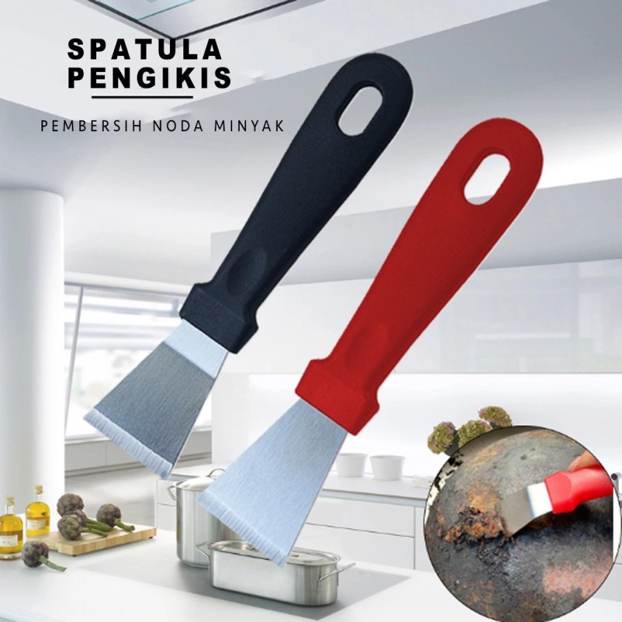 Spatula Pengikis Kerak Bunga Es Noda Minyak Panci Kuali Kompor Scrapper - Kape Pembersih Dapur Kit L