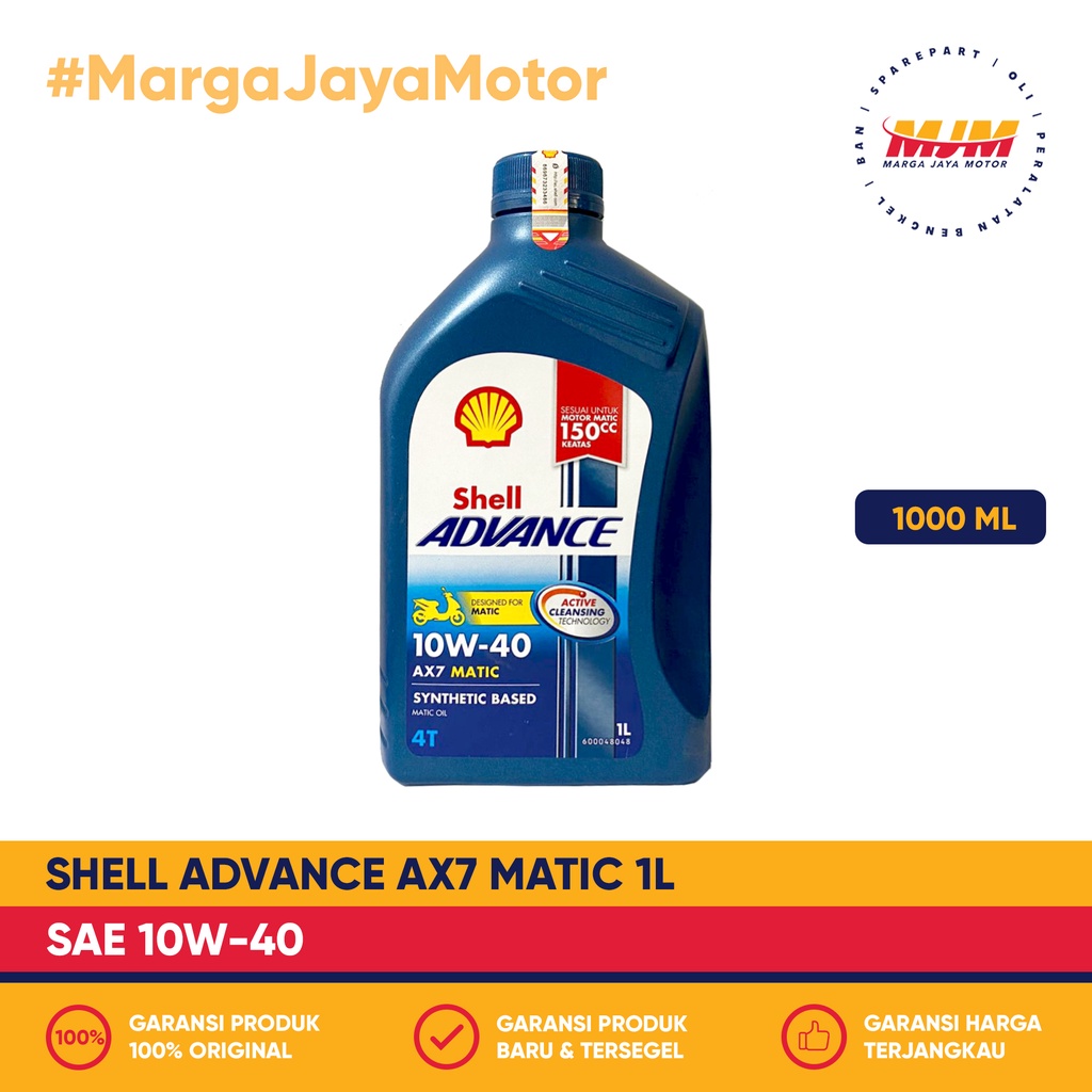 Shell Advance AX7 Matic 10W/40 1000ml Shell Oil 1L