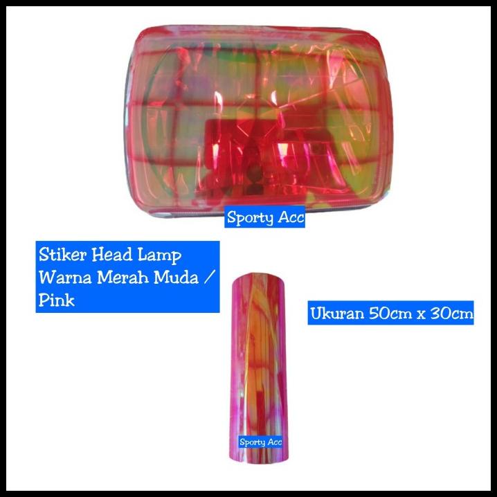 

Sticker Head Lamp Warna Merah Muda / Pink