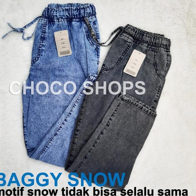 CELANA BAGGY SNOW POLOS - Biru Snow, BG SNOW STD