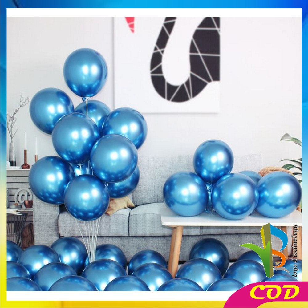 RB-C391 C393 Balon Latex Polos Tebal Metalik / Ballon Macaron Karet Latek Ulang Tahun / Balon Karet Warna Warni Ultah Helium