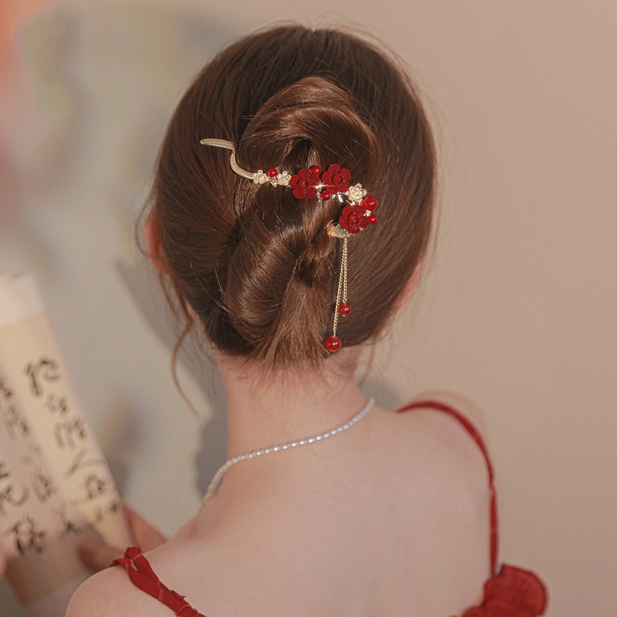 Jepit Rambut Bentuk S Desain Bunga Butterfly Aksen Mutiara Dan Berlian Imitasi Untuk Wanita