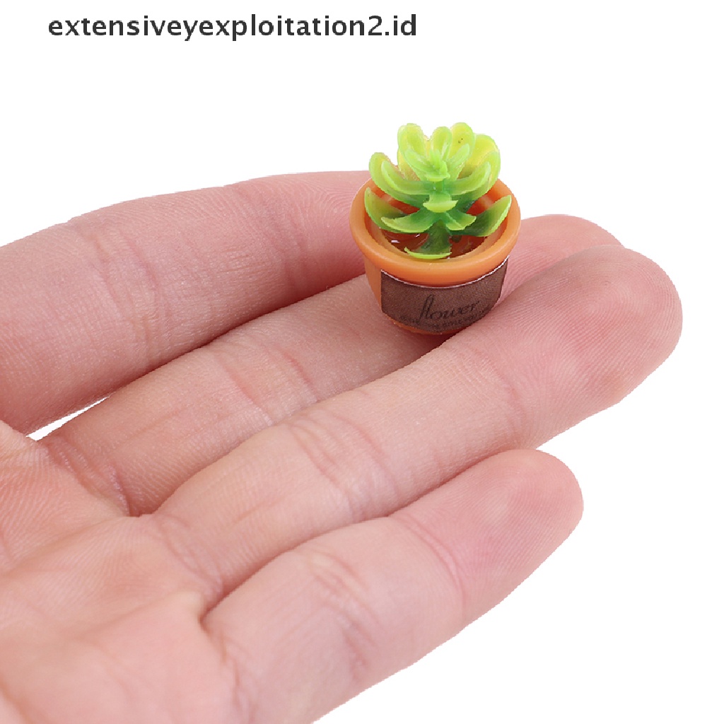 4 Pcs Miniatur Pot Tanaman Hijau Untuk Rumah Boneka