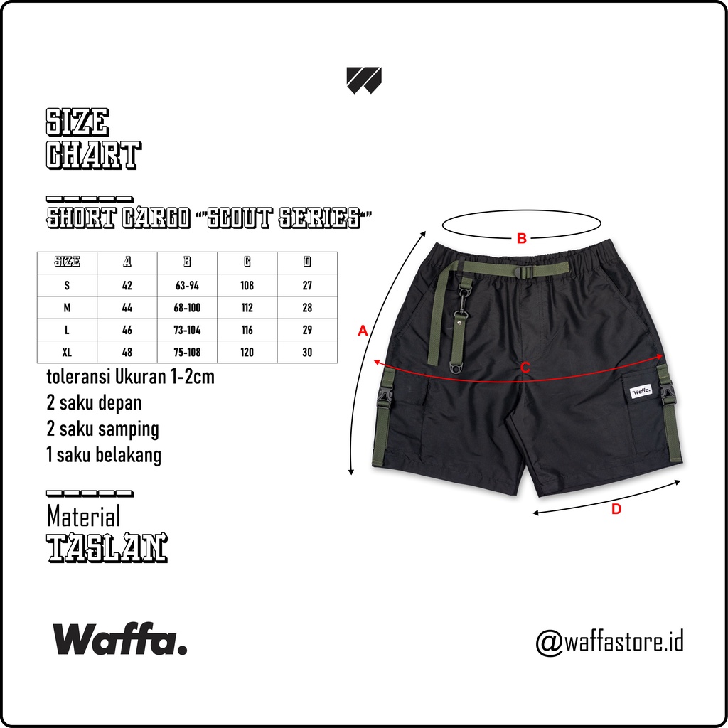 Short Cargo Pants Scout Black Army Waffa