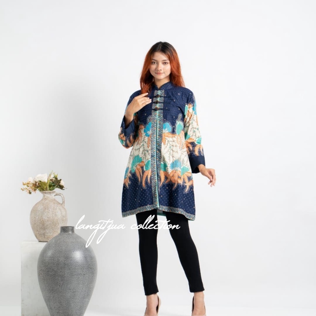 BAJU KONDANGAN WANITA MODEL TUNIK PIAS KOIN 03 | DRESS BATIK PREMIUM