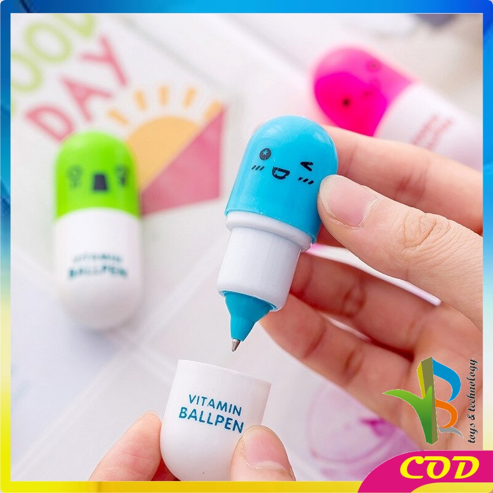 RB-A4 Pulpen Emoticon Vitamin / Pen Unik / Pena Kapsul / Pulpen Stationary Souvenir Pernikahan