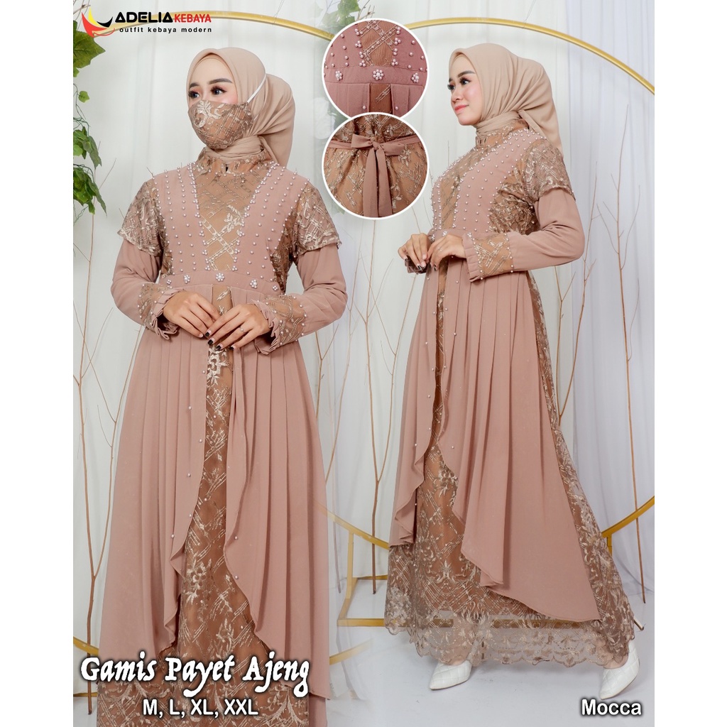 ( COD ) GAMIS PAYET AJENG / GAMIS TULLE MIX SERUTY FULL FURING - GAMIS PAYET TERLARIS -  KEBAYA MODERN / BAJU GAMIS AJENG TERLARIS DAN KEKINIAN / GAMIS PESTA CANTIK - GAMIS MODERN