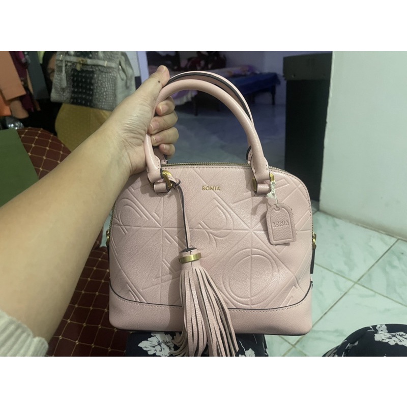 SALE Tas bonia original alma pink emboss bonia Preloved BARU 2 X PAKAI