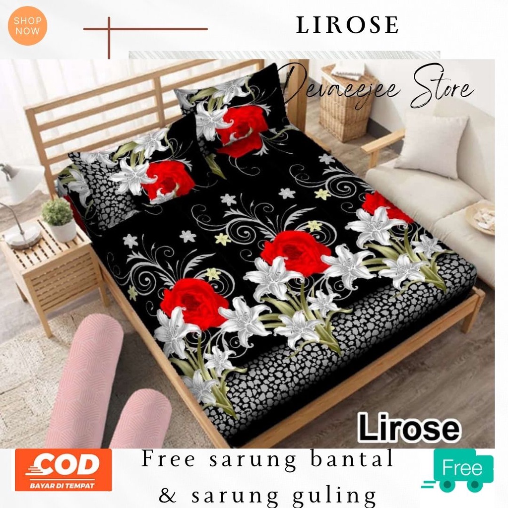 PROMO SPREI BANTAL 2 GULING 1 SPRAI SEPREI 3D MOTIF BUNGA PINK SHIVA BUNGA TULIP HIJAU REDBLACK