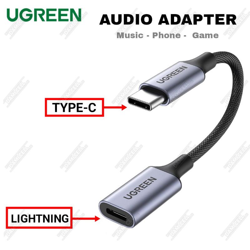 UGREEN AUDIO ADAPTER TYPE C MALE TO IPHONE LIHTNING FEMALE DAC