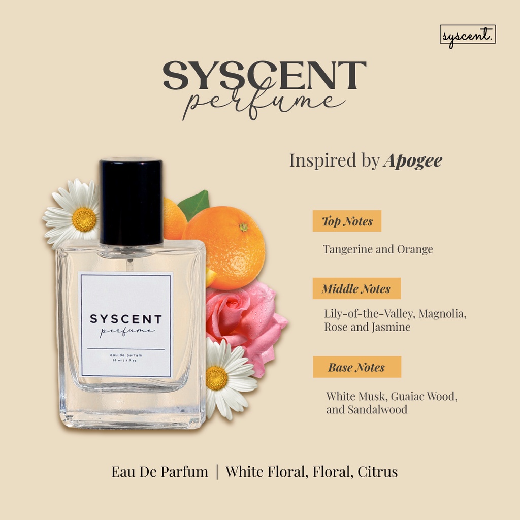 SYSCENT PERFUME Inspired Apogee (Parfum Wanita / Parfum Unisex)