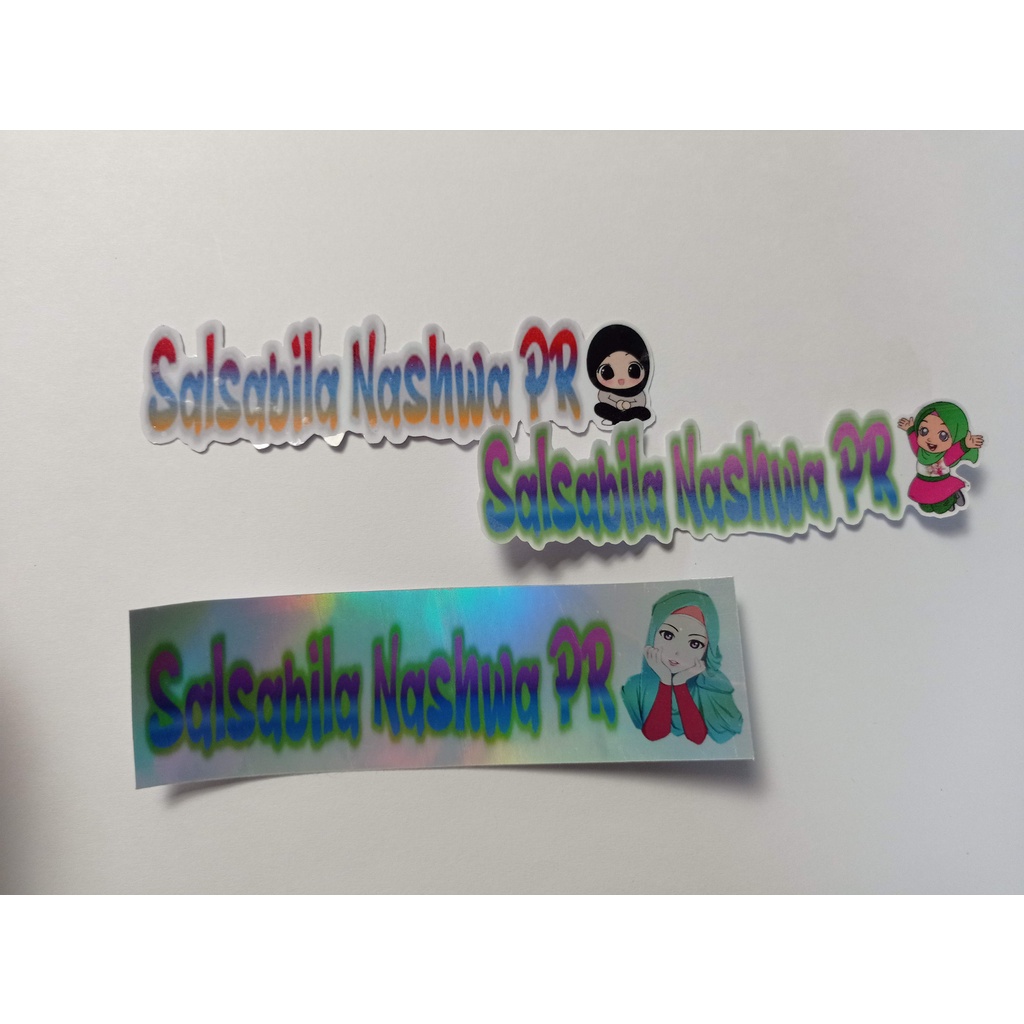 

cetak sticker custome nama bonus gambar