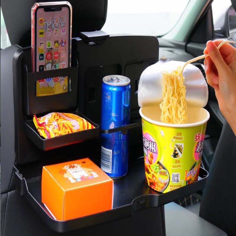 Bracket Rak Holder Makanan / Minuman / Laptop / Handphone Multifungsi Bisa Dilipat Untuk Belakang Jok Mobil