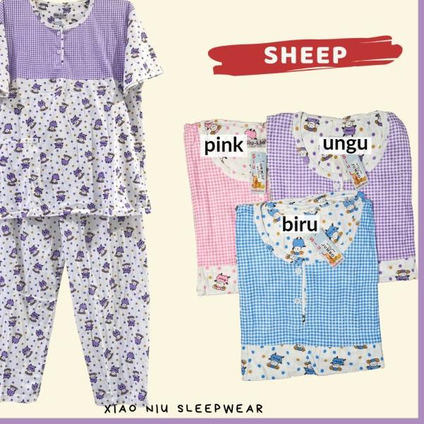 Setelan Baju Tidur Kaos Jumbo Celana Panjang Siu Lie - Flower, Kuning