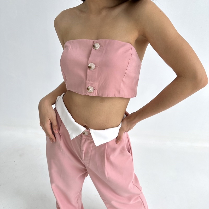 LIZ TUBE TOP - POSHA Crop Top Kemben Square Atasan Summer Tube Top Murah Stretch