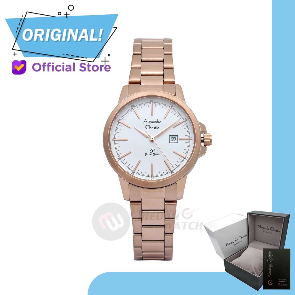 Jam Tangan Wanita Analog Alexandre Christie 1008LD AC1008 AC 1008 LD 1008 LDBRGSL Original Garansi R