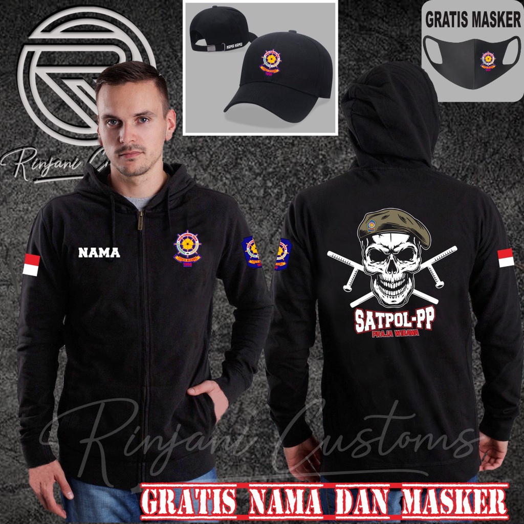 JAKET POL PP GRATIS NAMA DAN MASKER-JAKET POLISI PAMONG PRAJA-JAKET SATPOL PP