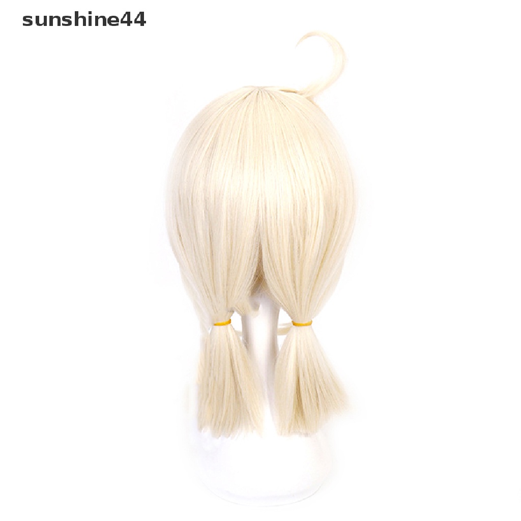 Sunshine Genshin Wig / Rambut Palsu Sintetis Model Ponytail Warna Beige Tahan Panas Untuk Cosplay