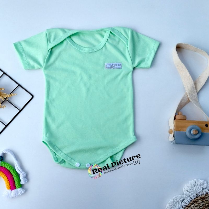 Jumper pendek bayi polos 0-3 bulan 3pcs dan 1pcs