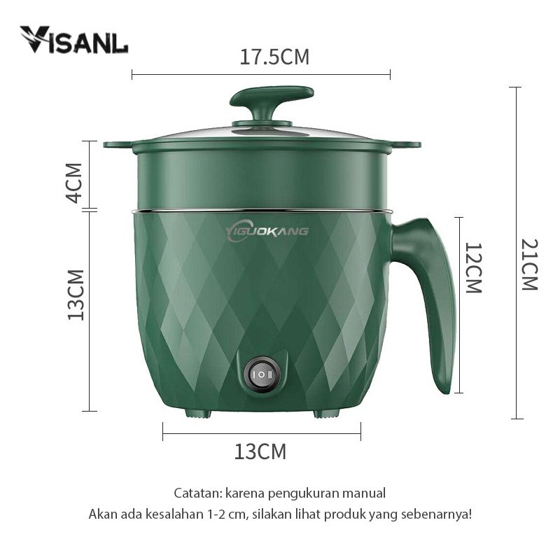 Panci Listrik Multifungsi Free kukusan / Steamer Stainless Lapis Keramik Teflon cooking pot Elektrik