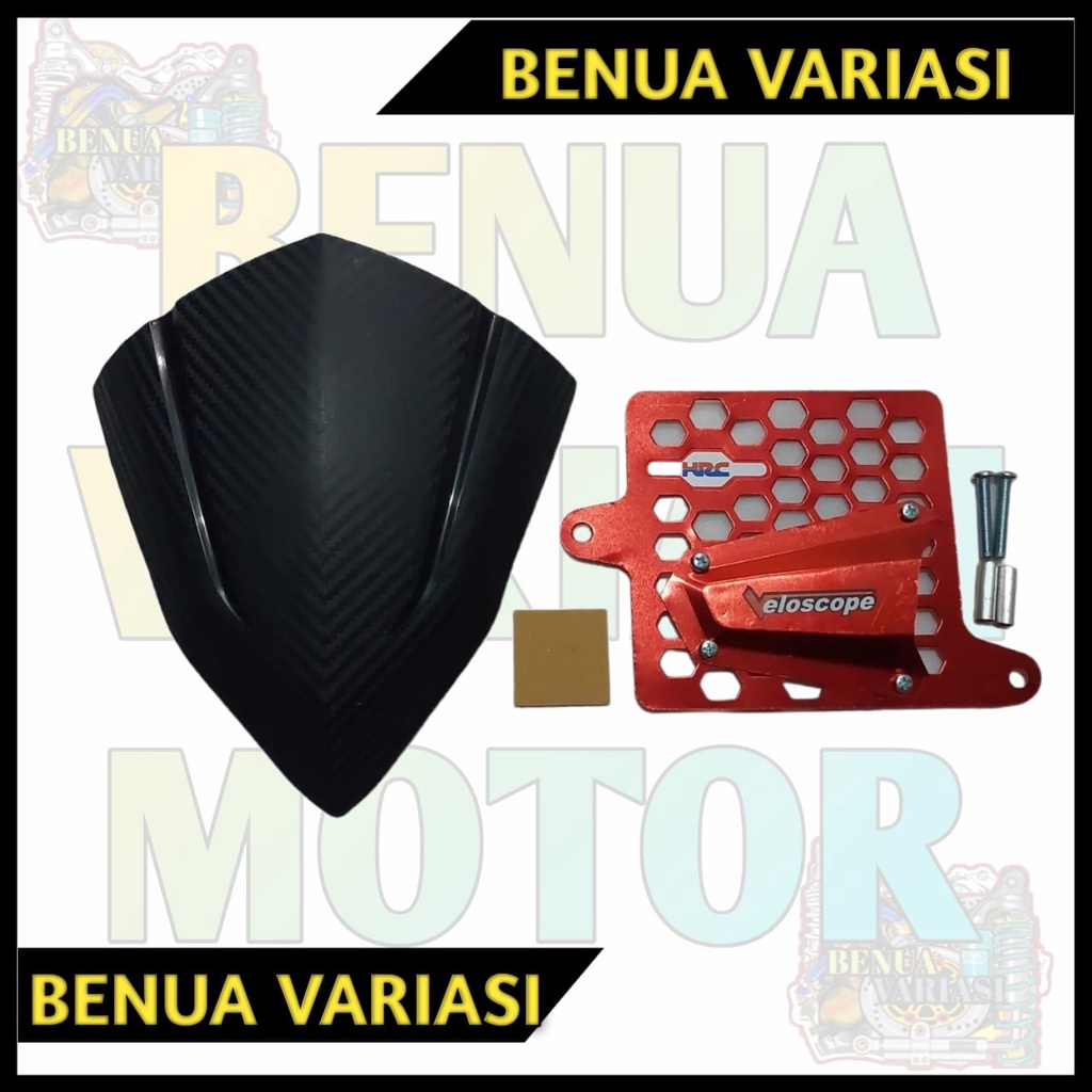 PAKET TERBARU VARIO 160 CBS NEW COVER TUTUP RADIATOR VARIO 160 NEW MODEL AIRSCOP+VISOR VARIO CARBON 