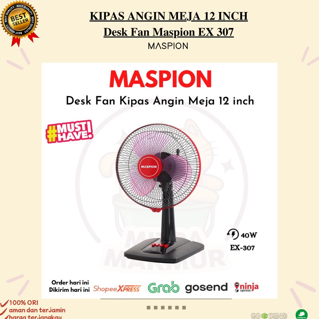 SALE!! MASPION KIPAS ANGIN MEJA 12 Inch / Desk Fan Maspion EX 307