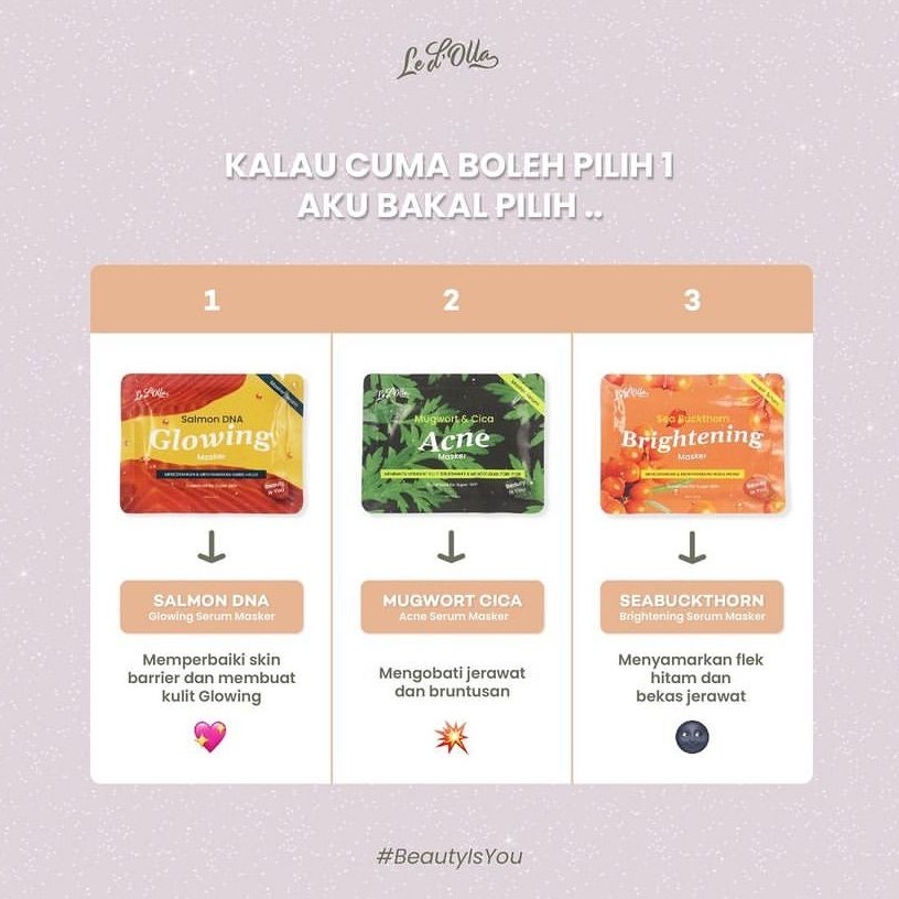 READY! FREE SPATUL LE D’OLLA SALMON DNA GLOWING SERUM MASK POWDER MASK BPOM 25GR MASKER LEDOLLA SALMON POWDER MASK MASKER