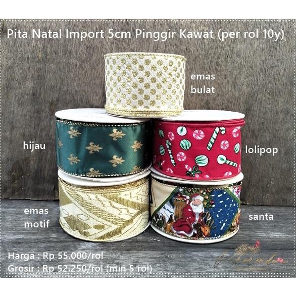 

GNATL-316 : Pita Natal Import 5cm Pinggir Kawat (per rol +- 10 yard)