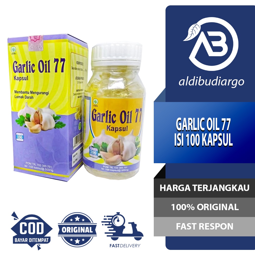 GARLIC OIL 77 KAPSUL MINYAK BAWANG PUTIH ISI 100 KAPSUL