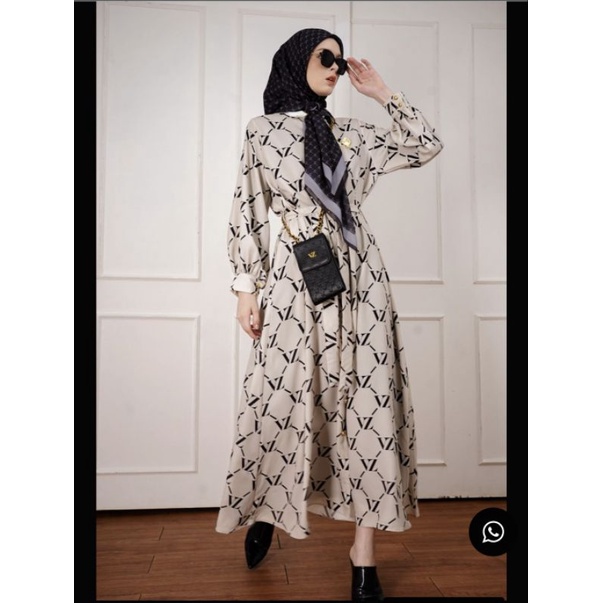 Vivi Zubedi VZ Monogram maxi dress Cream