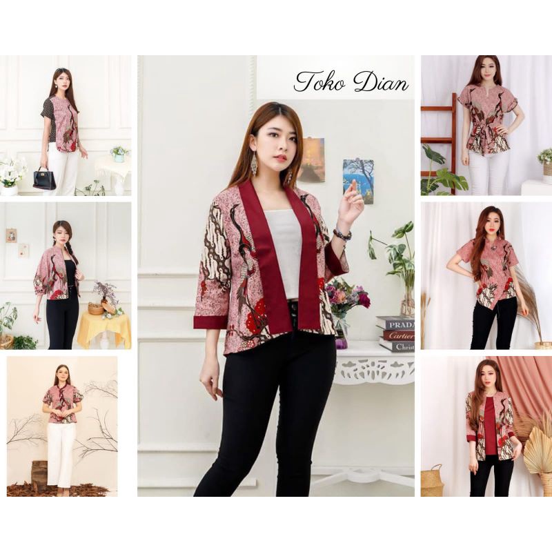 Koleksi Seragam Batik Cheongsam Couple Bangau Pink (Blouse)