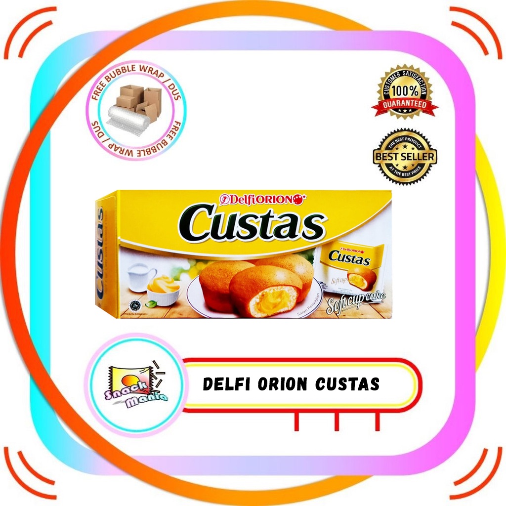 

Delfi Orion Custas Soft Cup Cake 138 Gr BOX 6 Pcs x 23 Gr Kue Custard
