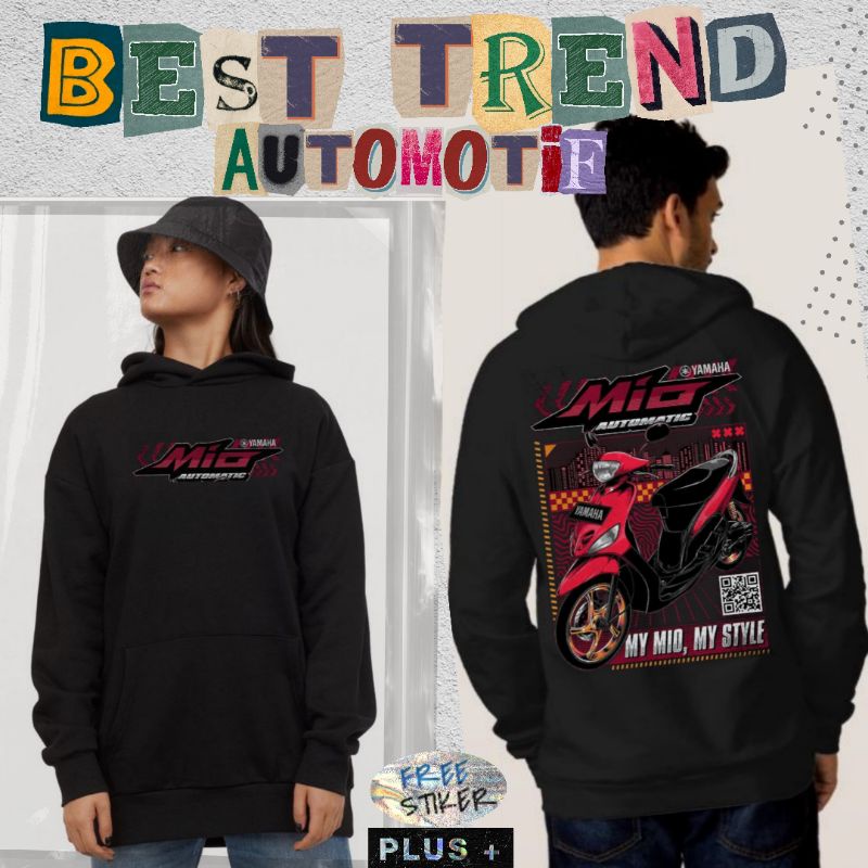Jaket Motor Jumper Hoddie sweater crewneck racing pria wanita Yamaha mio merah