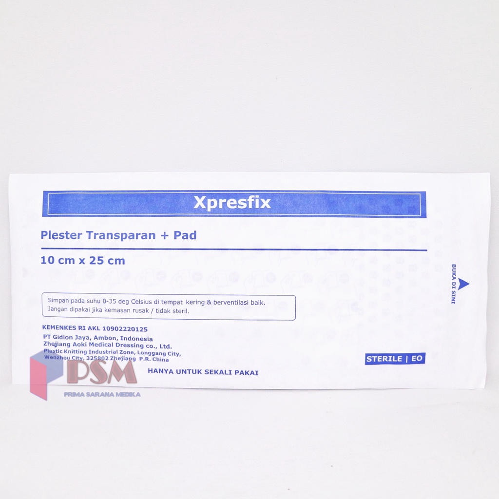 Xpresfix 10x25cm Plester Luka Operasi SC Anti Air Transparan+Pad Dermafix