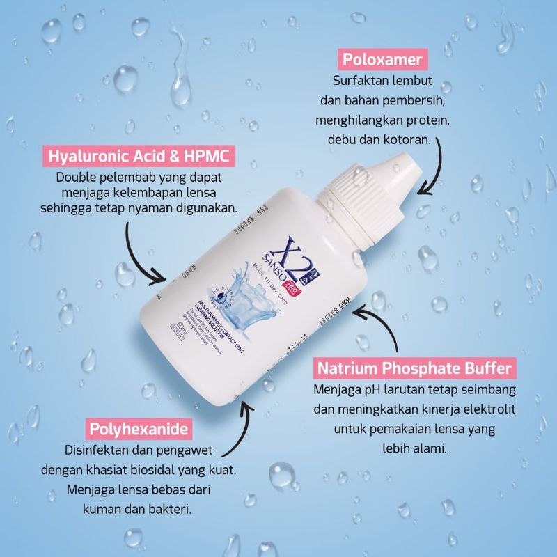 Cairan Softlens X2 Sanso Bio 60ml / Cairan X2 SANSO BIO FORMULA 60ml