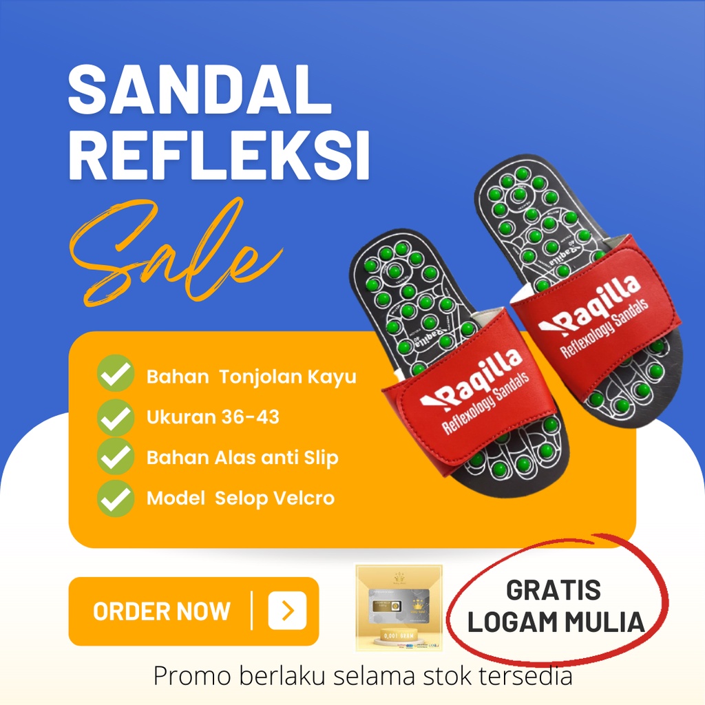 Sandal refleksi sandal rematik selop hijau merah raqilla 24151195