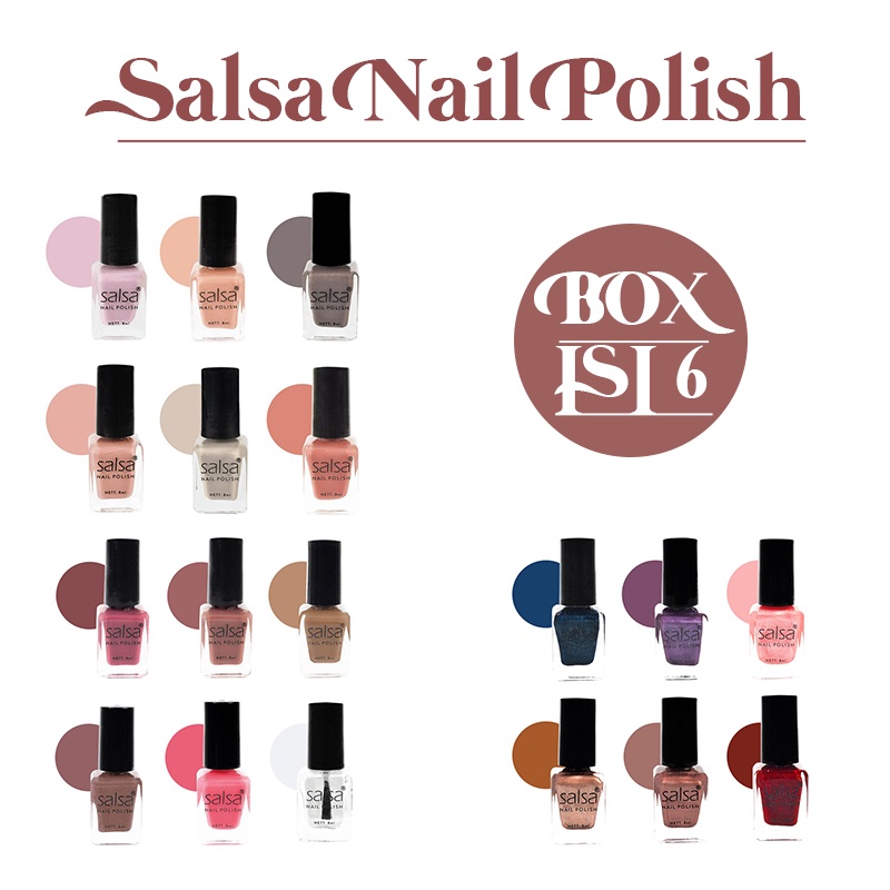 SALSA NAIL POLISH 8ML [BOX/6PCS] NUDE || GLAM